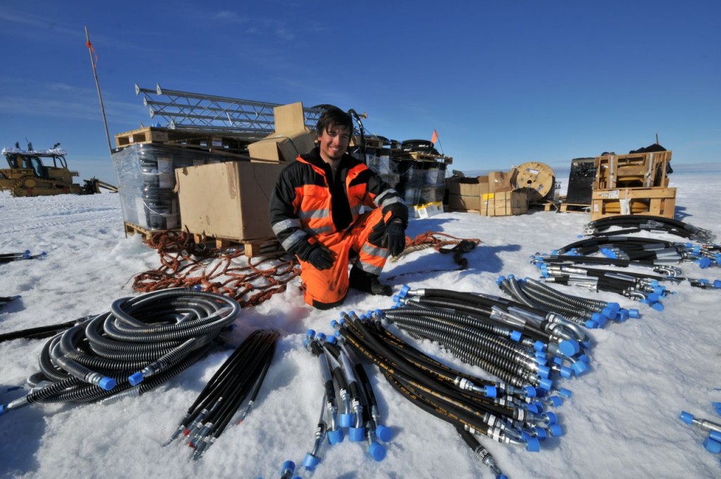 Ready for action: Spencer Smirl with tools and spare parts