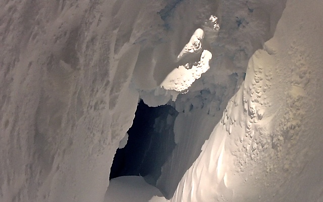 Inside a crevasse - by Ian Prickett