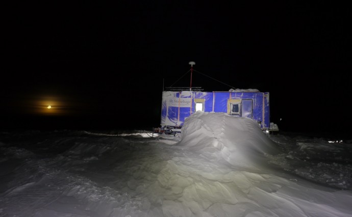 Night shot of camp